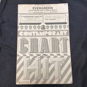 Vtg Barbara Streisand “Evergreen” Words & Music by Warner Brothers